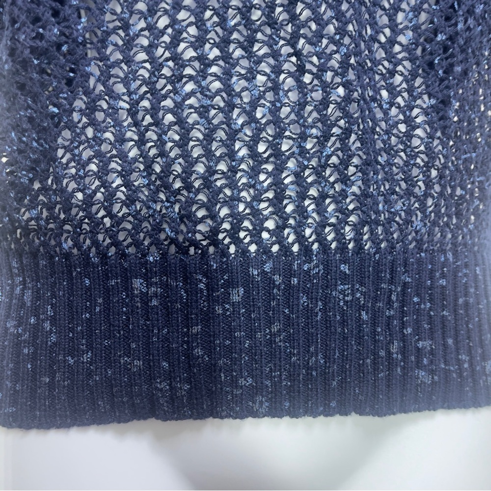 Copper Key Two Tone Blue Loose Knit Short Sleeve Sweater XL (Cami Not Included) - Picture 5 of 9